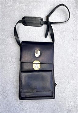 Christian Dior Crossbody Bag Satchel Navy Blue Vintage