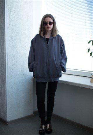 VINTAGE 80'S SOFT GREY BOMBER JACKET