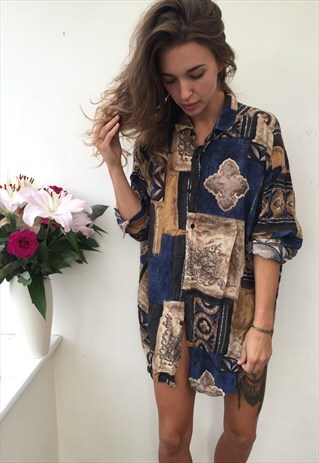 CRAZY PATTERN OVERSIZED UNISEX RETRO VINTAGE FESTIVAL SHIRT