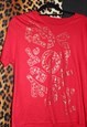 90s vintage red gold slouchy aztec festival gig top tshirt