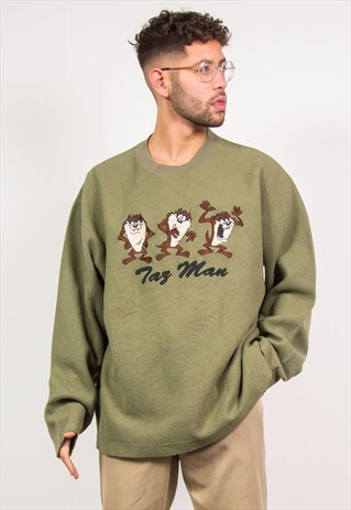 VINTAGE WARNER BROS FLEECE SWEATSHIRT TAZMANIAN DEVIL TAZ