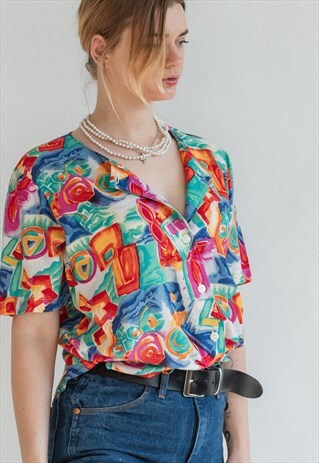 VINTAGE 80S FESTIVAL SHIRT IN SUMMER PATTERN