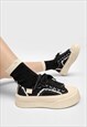 CHUNKY SOLE CANVAS SHOES PLATFORM SNEAKERS RETRO TRAINER