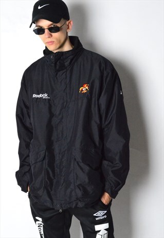VINTAGE 90S BLACK REEBOK WARM WINTER COAT JACKET