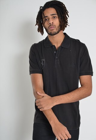 VINTAGE PUMA FERRARI POLO SHIRT BLACK
