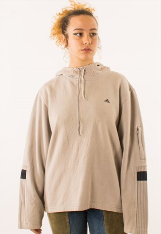 VINTAGE BEIGE ADIDAS PULLOVER HOODIE