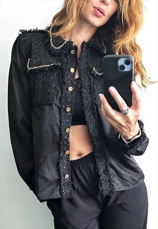 BLACK CHIC SHIRT JACKET - SMALL