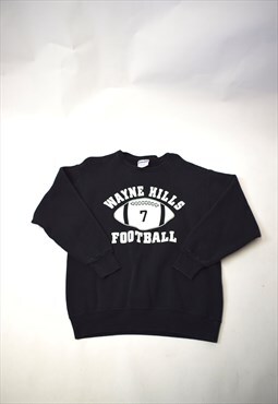 Vintage 90s Eagle Black Wayne Hills Graphic Sweatshirt