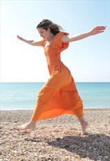 Wynn Orange Maxi Dress