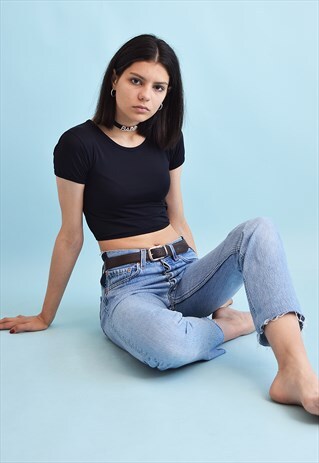 90'S RETRO FESTIVAL GRUNGE MINIMALIST TIE UP CROP TOP