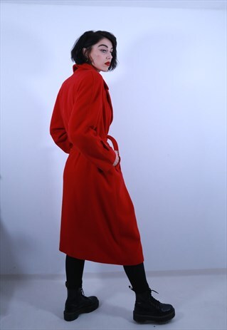 RED WRAP COAT