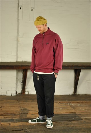 90S NIKE 1/4 ZIP LOGO SWEATER