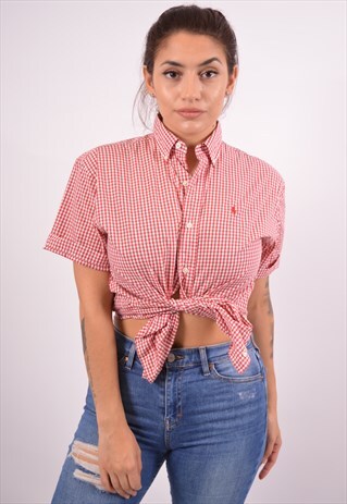 VINTAGE POLO RALPH LAUREN SHIRT CHECK RED