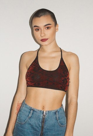 BLOODTHIRSTY VELVET CROP TOP