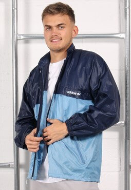 Vintage Adidas Jacket in Navy Windbreaker Rain Coat Small