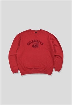 Vintage 00s Quiksilver Spellout Logo Sweatshirt in Red