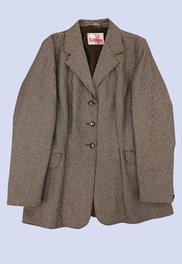 Caldene Jacket Blazer Womens UK10 Brown Houndstooth 
