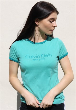 TEAL CALVIN KLEIN T SHIRT