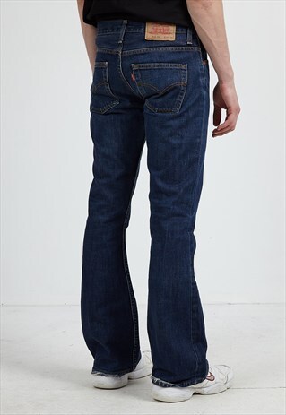 VINTAGE NAVY LEVI'S 516 04 FIT BOOT CUT DENIM JEANS