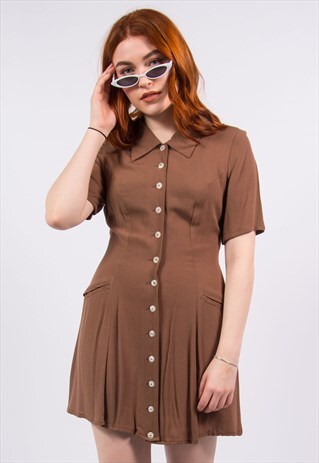 VINTAGE 90'S BROWN MINI DRESS