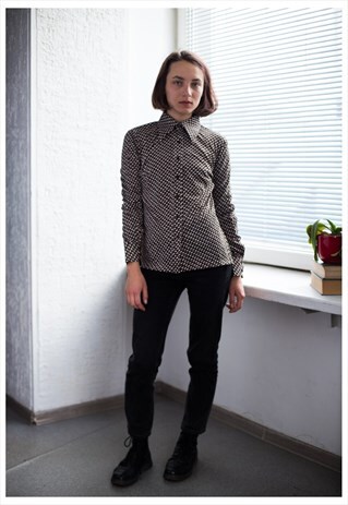 VINTAGE 70'S BROWN PATTERNED SHIRT