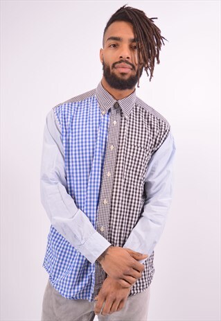 TOMMY HILFIGER MENS VINTAGE SHIRT LARGE MULTI CHECK 90S