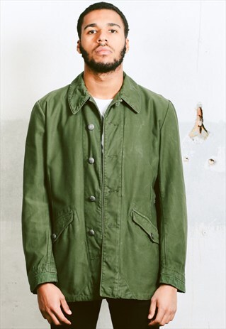 VINTAGE 60S GREEN PARKA COAT