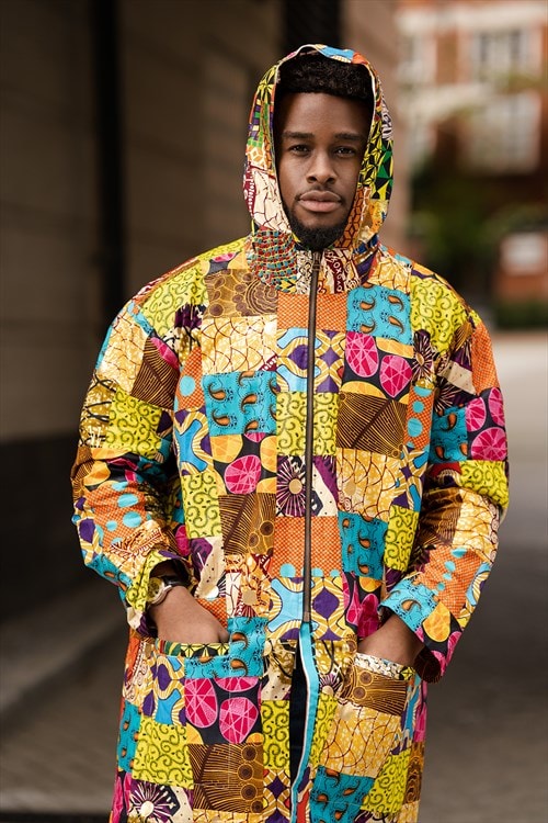 african winter jacket in patchwork