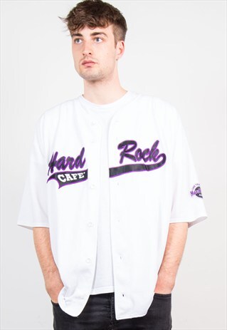 HARD ROCK CAFE WHITE BASEBALL JERSEY