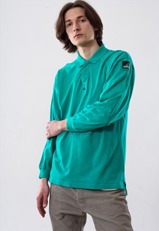 90S VINTAGE MENS ADIDAS EQUIPMENT TOP POLO SHIRT LONG SLEEVE