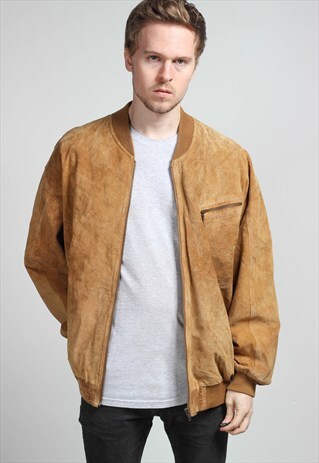 VINTAGE OVERSIZED SUEDE BOMBER JACKET