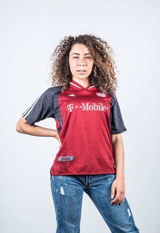 ADIDAS VINTAGE 1990S MAROON BAYERN MUNCHERN FOOTBALL SHIRT