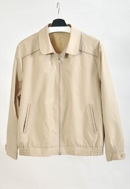 Vintage 80s bomber jacket in beige