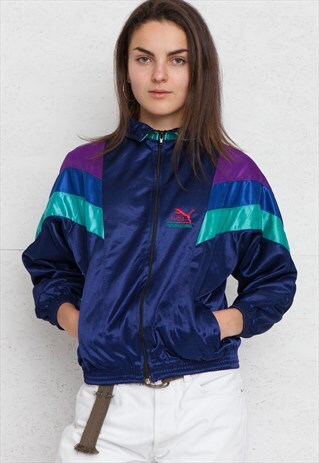 VINTAGE PURPLE PUMA TRACK JACKET