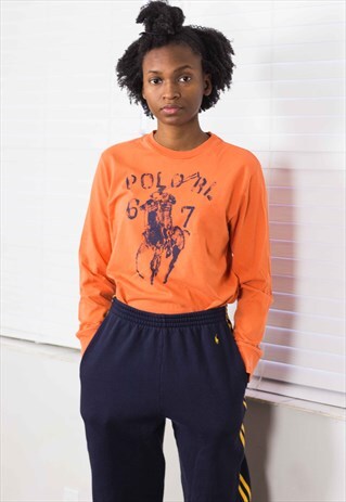 VINTAGE POLO RALPH LAUREN T-SHIRT LOGO 90S L 7.9