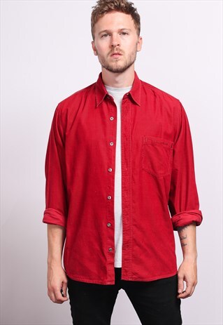 VINTAGE CORDUROY CORD SHIRT RED