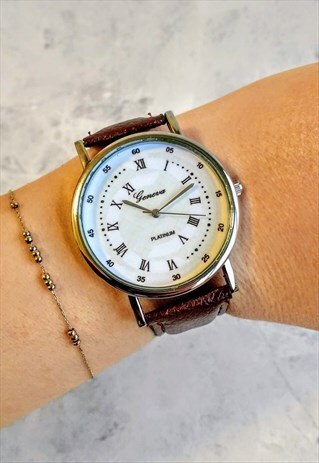 TWISTED NUMERAL WATCH BROWN
