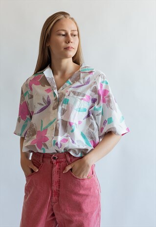 VINTAGE 90S FESTIVAL SHIRT IN FLORAL PRINT