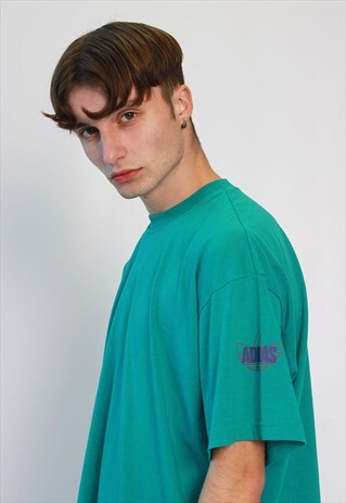 VINTAGE ADIDAS T-SHIRT TURQUOISE BLUE