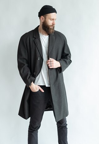 VINTAGE 60S MINIMAL CLASSIC COAT IN GREY
