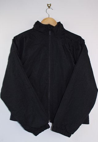 VINTAGE 90S REEBOK LOGO SHELL JACKET JET BLACK