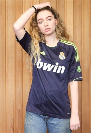 VINTAGE 1990S NAVY BLUE ADIDAS FOOTBALL SHIRT