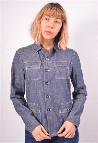 VINTAGE BENETTON DENIM OVERSHIRT BLUE