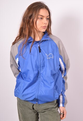 VINTAGE NFL DETROIT LIONS TRACKSUIT TOP JACKET BLUE
