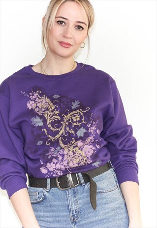VINTAGE 90'S PURPLE OVERSIZED SWEATSHIRT