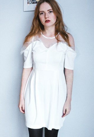 COLD SHOULDER WHITE DRESS