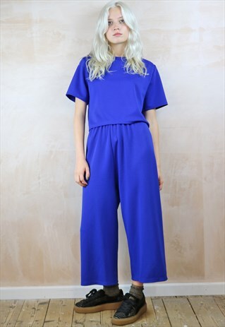 royal blue crop pants