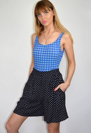 VINTAGE 90S BLACK POLKA DOT HIGH WAISTED SHORTS