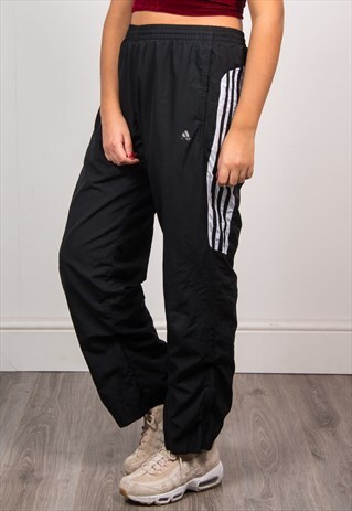 ADIDAS VINTAGE 90S BLACK TRACKSUIT BOTTOMS TROUSERS