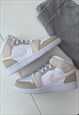NIKE BEIGE CREAM JORDAN 1 MID CUSTOMISED 